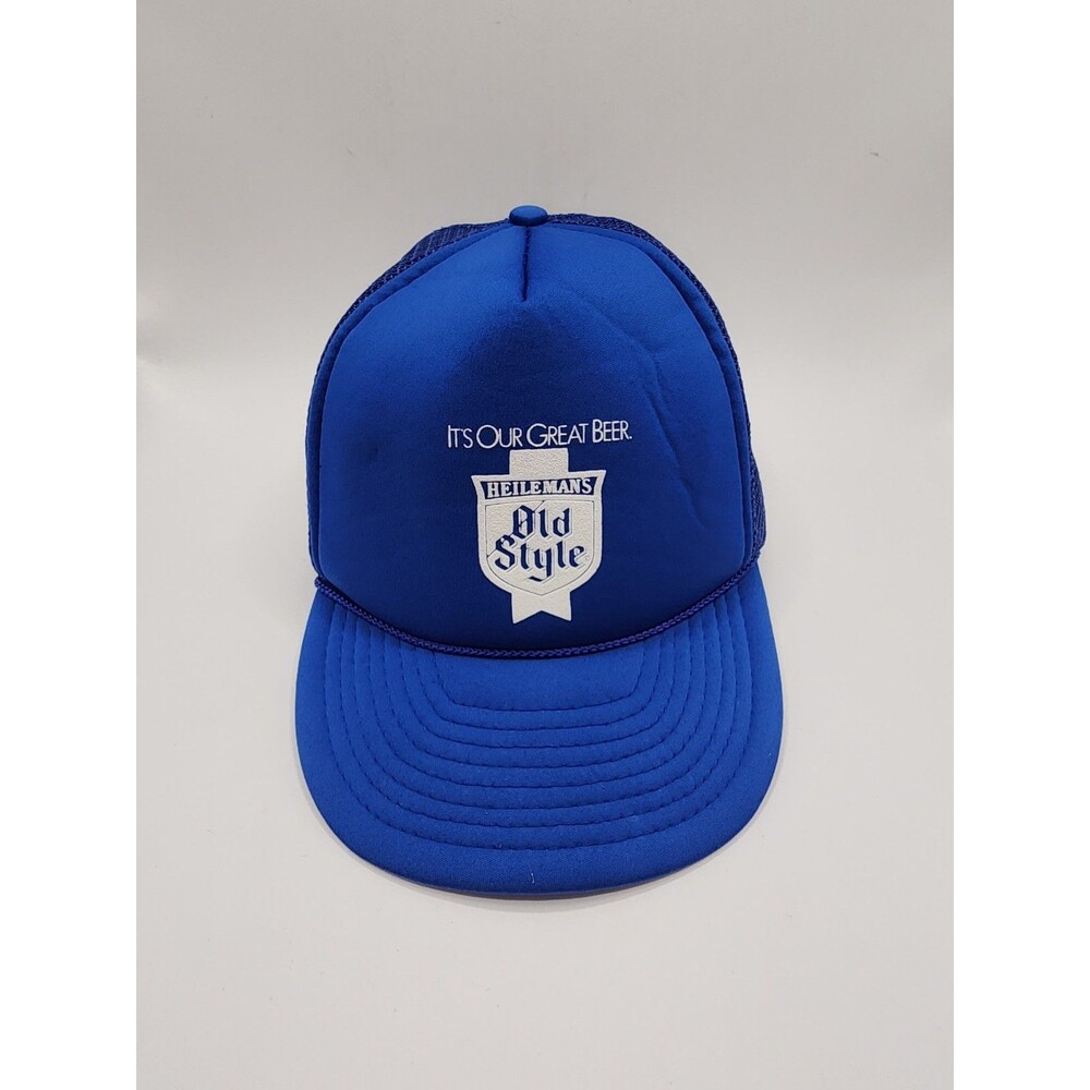 Vintage Old Style Trucker Hat Cap Foam Mesh Snapback It's Our Great Beer 1980s